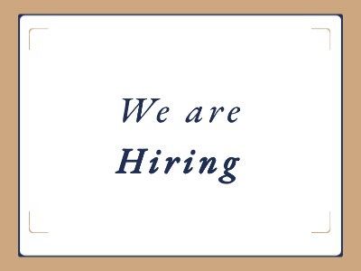We are hiring！